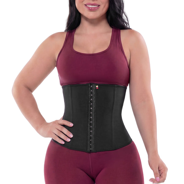 Fajas Salome 852 | Latex Sports Waist Cincher | High Compression Workout Trainer with Adjustable Hooks