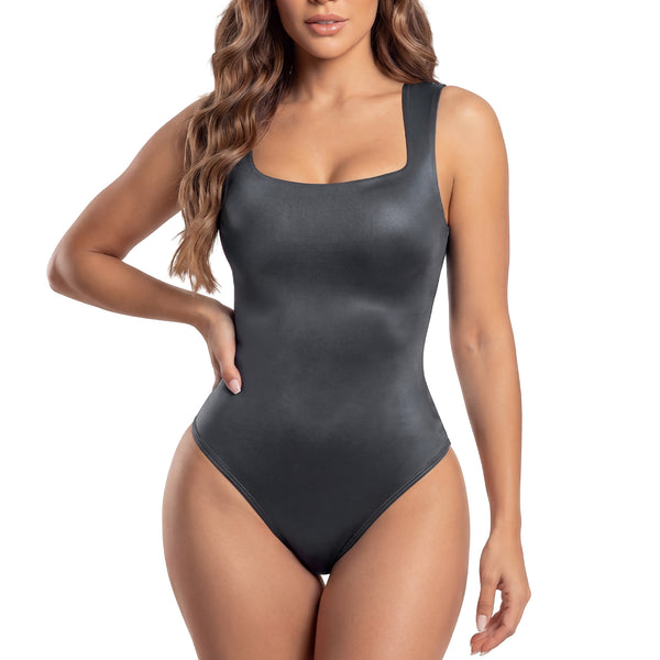 Salome 5006 Diamond Line Square-Neck Thong Bodysuit | Everyday Shaping