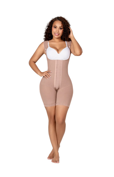 Fajas MYD 0489 | Fajas Colombianas Post Surgery Mid Thigh Shapewear Bodysuit for Guitar and Hourglass Body Types