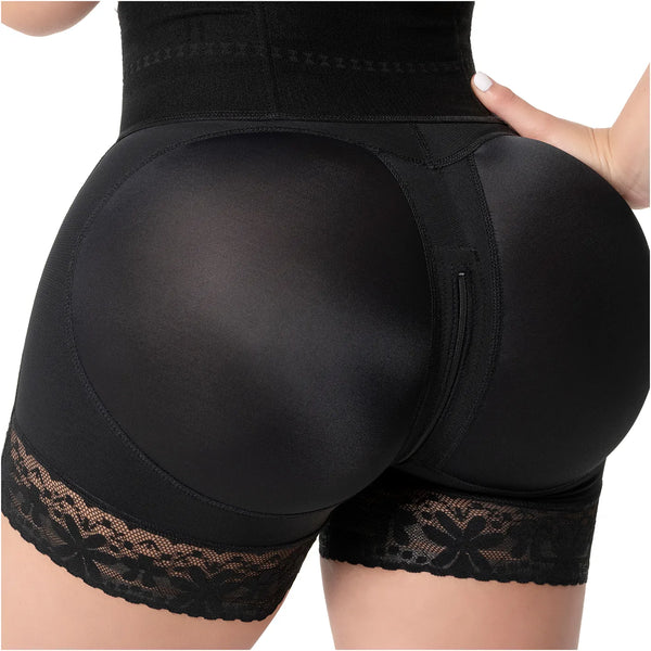 Fajas Salome 07L5 | Butt Lifting Shapewear Shorts with Elastic Waistband and Front Hooks - Cata1og.com