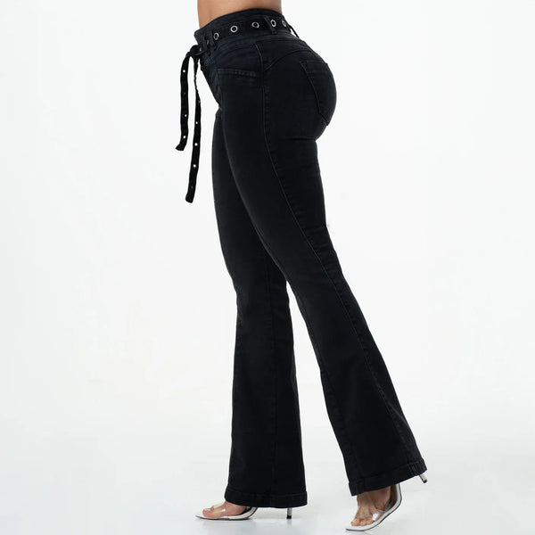 LOWLA 214130 | Bum Lift Flare Colombian Jeans with Removable Belt