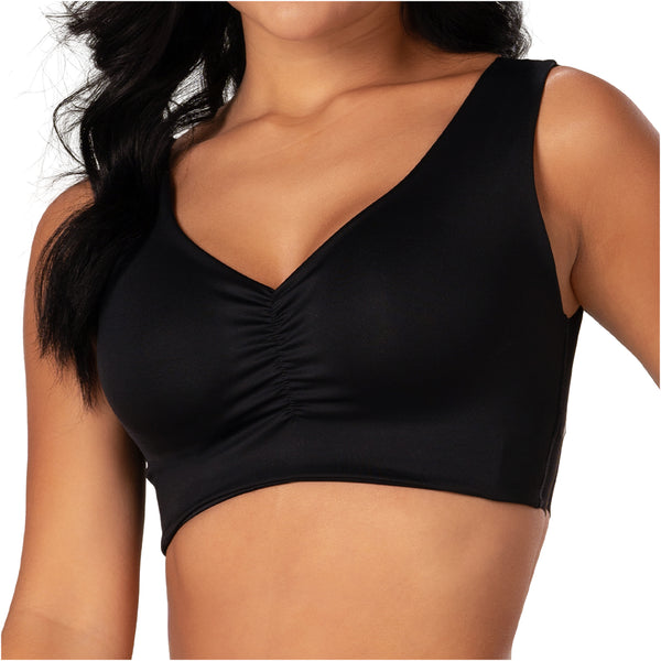 Fajas MYD B06006 V-Neck Lift Top | Seamless Pre-Molded Bra