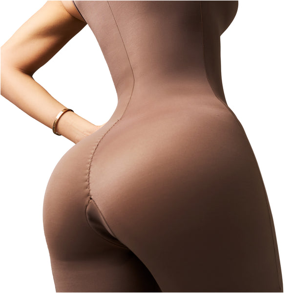 Fajas Salome DQ01L3 Invisible Bodysuit | Mid-Thigh Microfiber Shaper | Seamless Daily Shapewear & Top - Cata1og.com