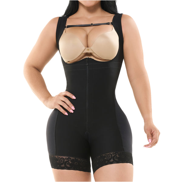 Fajas Salome 233-C | Medium Compression Post-Surgery Shaper | Sleeveless Short Faja with Natural Butt Lift