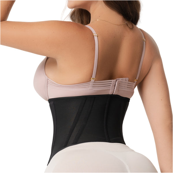 Fajas Salome 6414 Hourglass Waist Cincher | 15-Bone High Compression Faja | Abdominal Smoothing Zipper Corset