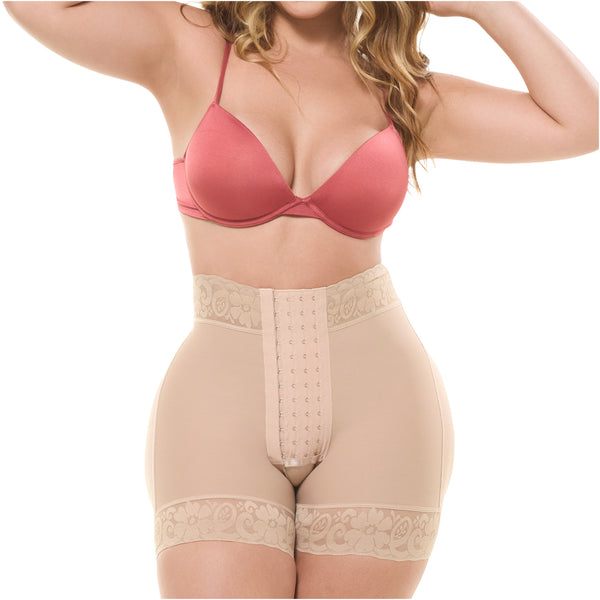 Fajas Salome 614-B Padded Butt Lift Shorts | Powernet Tummy & Thigh Shaper with Built-in Internal Enhancement