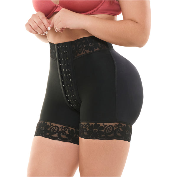 Fajas Salome 614-B Padded Butt Lift Shorts | Powernet Tummy & Thigh Shaper with Built-in Internal Enhancement