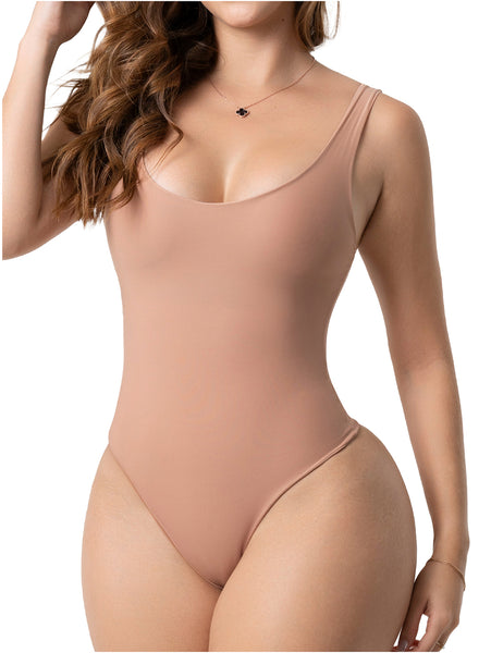 Fajas Salome 5003 Scoop Neckline Bodysuit | Seamless Bodysuit Top - Cata1og.com