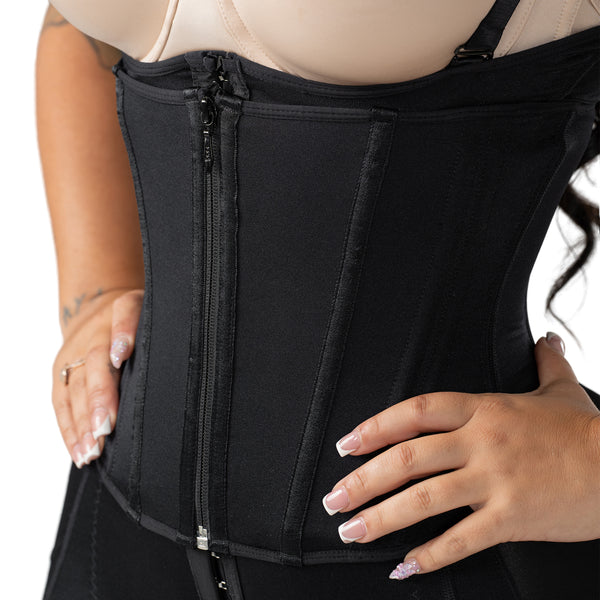 Snatched Body 002417 Open Bust Faja with Overlapping Steel-Boned Waist Cincher