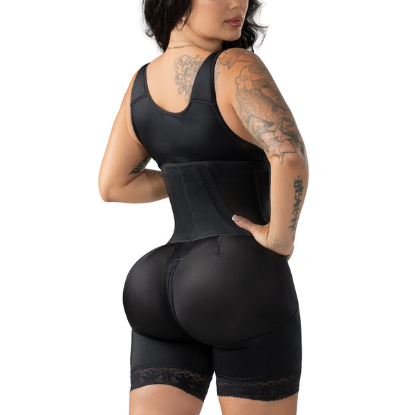 Snatched Body 002417 Open Bust Faja with Overlapping Steel-Boned Waist Cincher