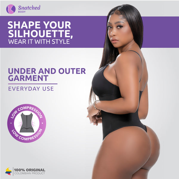 Snatched Body DQ01L4 Bodysuit Tummy Control Thong Shapewear for Women