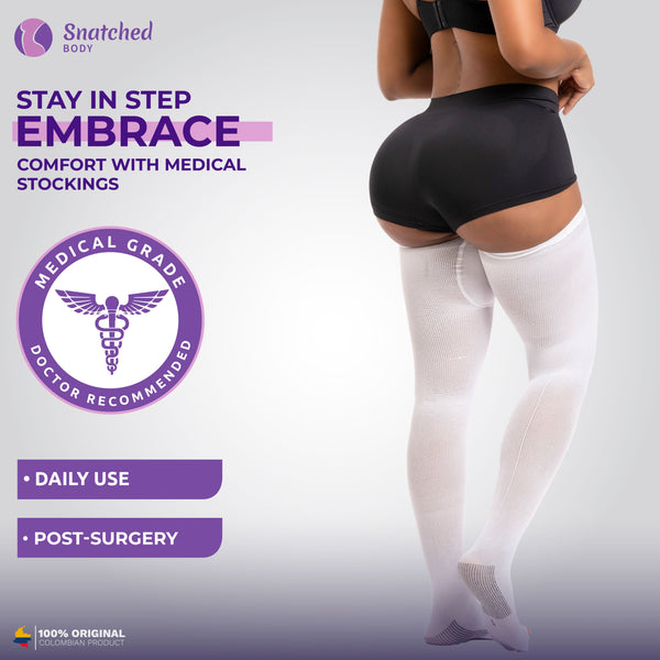 Snatched Body MEDIAANTIEMBÓLICA Anti Embolism Compression Stockings Post Surgery Socks Over the Knees