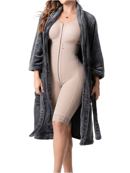 Be Shapy Microfiber Post-Surgery Robe | Post-Op Recovery Pajama with Drain Pockets - Cata1og.com