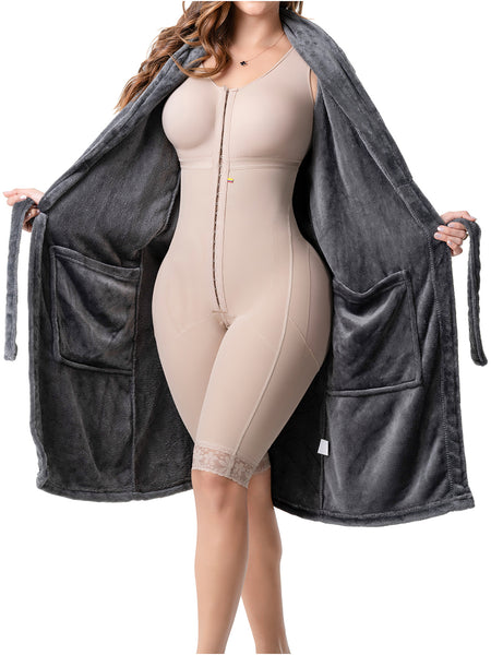 Be Shapy Microfiber Post-Surgery Robe | Post-Op Recovery Pajama with Drain Pockets - Cata1og.com