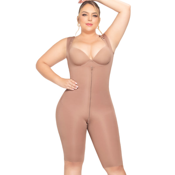 Up Lady 6250 Seamless Open Bust Tummy Control Shapewear Bodysuit Fajas Stage 1 Knee Length