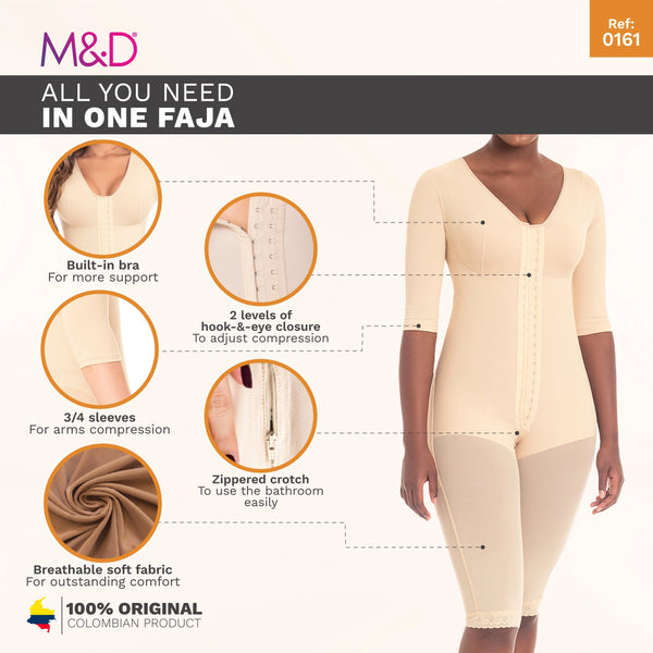Fajas MYD 0161 Full Bodysuit Body Shaper for Women / Powernet