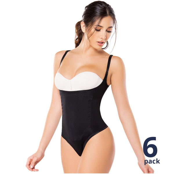 Diane & Geordi 2352 | Daily Use Tummy Control Shapewear | Open Bust Bodysuit for Women / 6 Pack