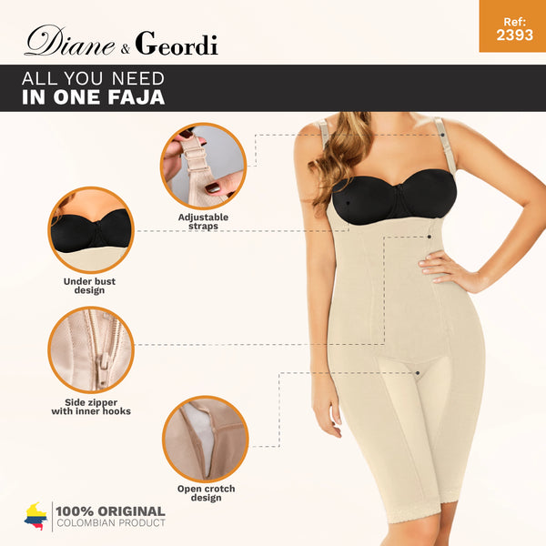 Diane & Geordi 2393 | Women's Firm Tummy Control Full Body Shaper | Post Surgery Postpartum Shapewear | Powernet
