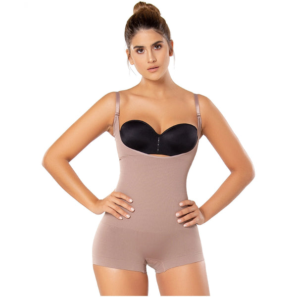 Diane & Geordi DJ10L4 | Open Bust Shorts Shapewear Bodysuit for Women | Daily Use Tummy Control Body Shaper / Powernet