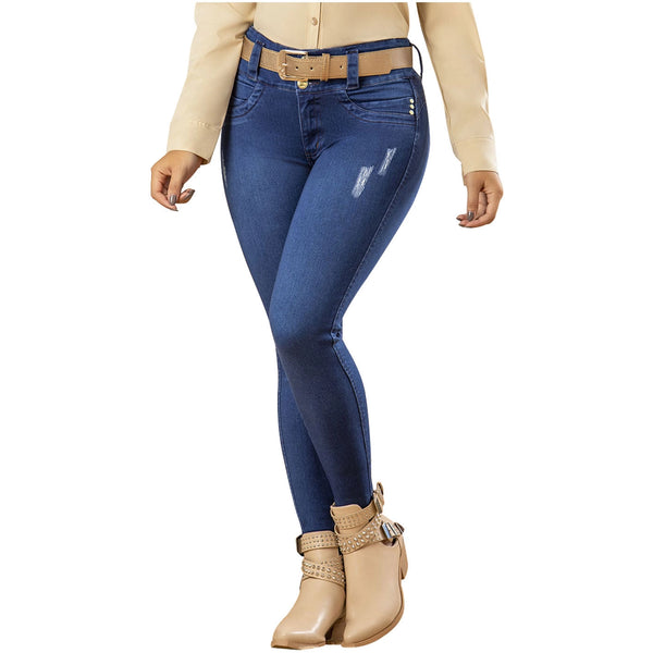 DRAXY 1449 Butt Lifting Classic Skinny Jeans for Women