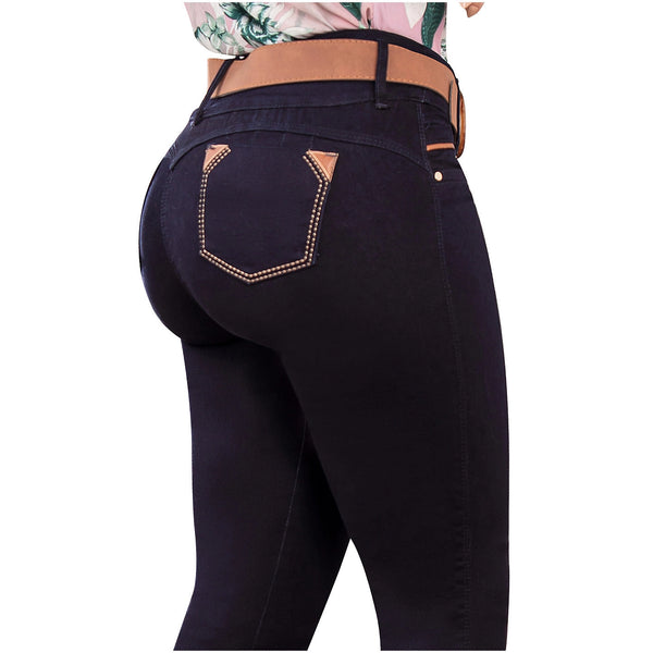 DRAXY 1472 | Womens Butt Lifter Colombian Jeans | High-Waisted with Belt Denim