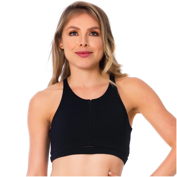 FLEXMEE 902035 Racerback Black Sports Bra for Women
