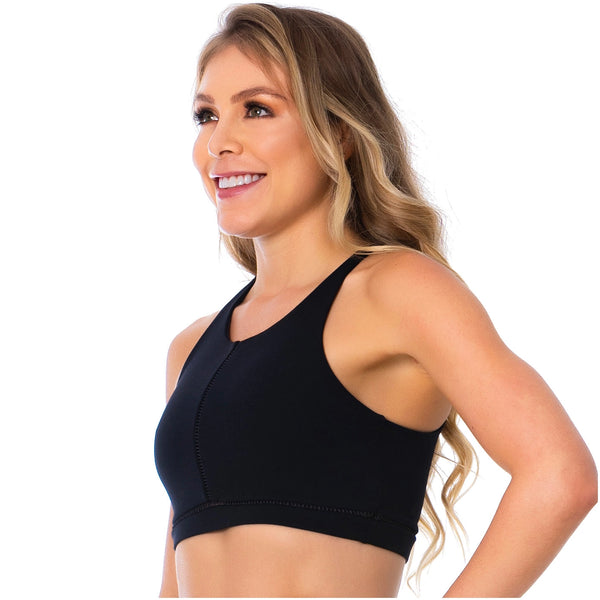 FLEXMEE 902035 Racerback Black Sports Bra for Women