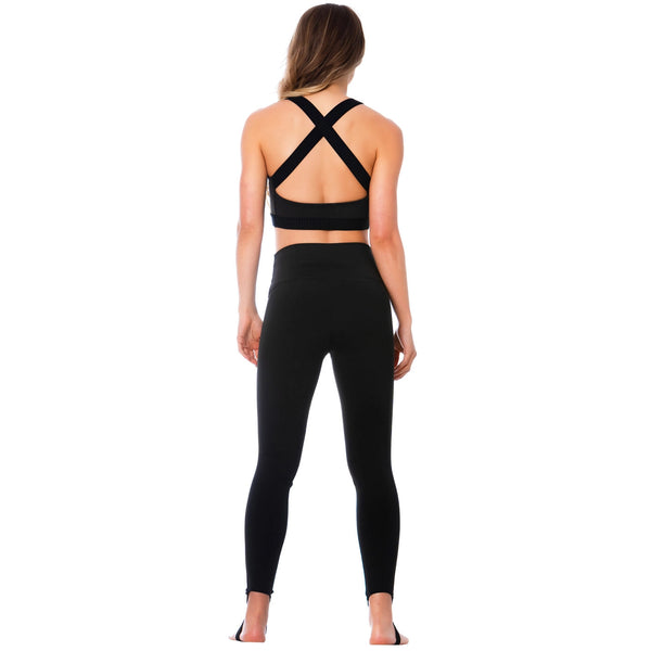 FLEXMEE 902036 | Criss-Cross Black Sports Bra for Women