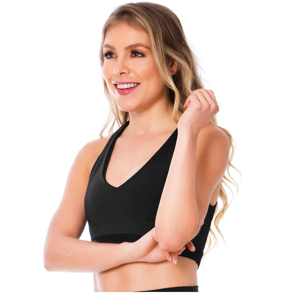 FLEXMEE 902036 | Criss-Cross Black Sports Bra for Women