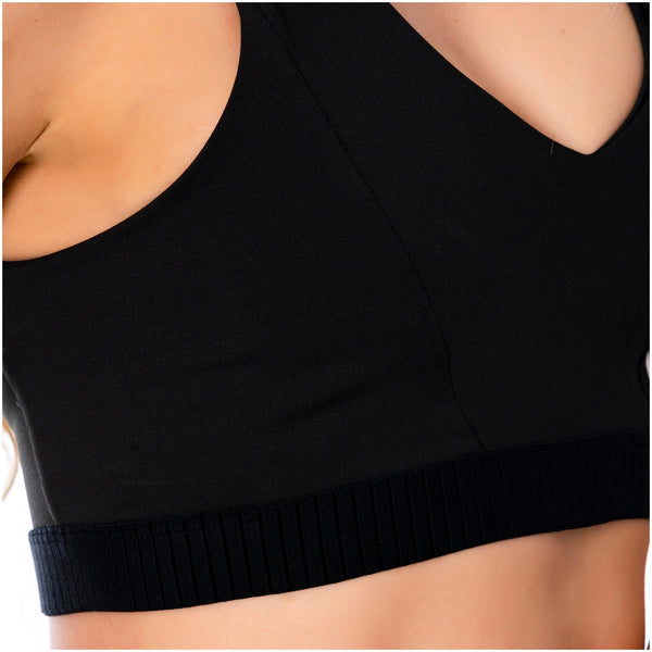 FLEXMEE 902036 | Criss-Cross Black Sports Bra for Women