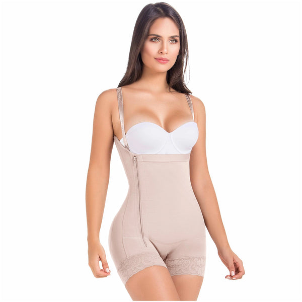 Fajas MariaE 9633 | Postpartum Boyshort Body Shaper for Women | Strapless with Side Zipper - Pal Negocio