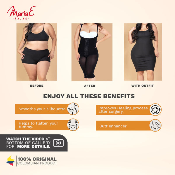 Fajas MariaE 9152 | Postoperative Women's Shapewear with Shoulder Pads | Daily and Postsurgical Use | Powernet - Cata1og.com