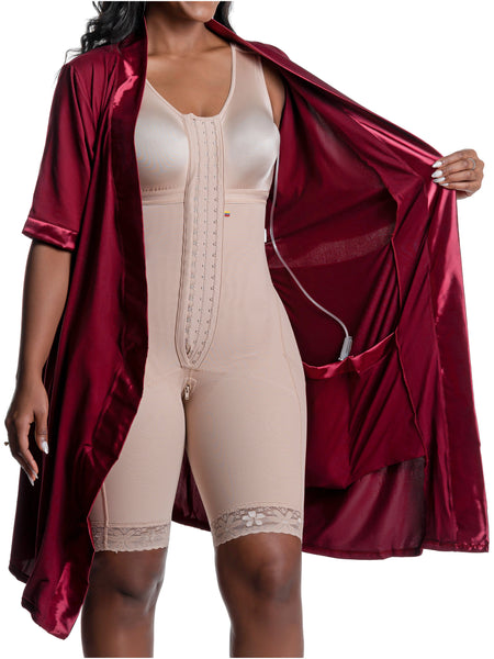 Post Surgery Recovery Night Gown Robe with Drain Pockets | ¾ Sleeves