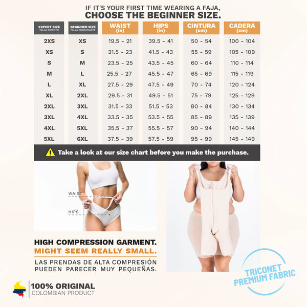 SONRYSE TR211 | Colombian Shapewear Open Bust Bodysuit | Post Surgery Body Shapers | Stage 1 Faja | Triconet