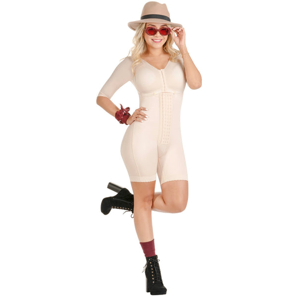 SONRYSE TR103 Colombian Shapewear  Bodysuit with Bra | Post Surgery Body Shapers with Sleeves | Stage 1 Faja  / Triconet