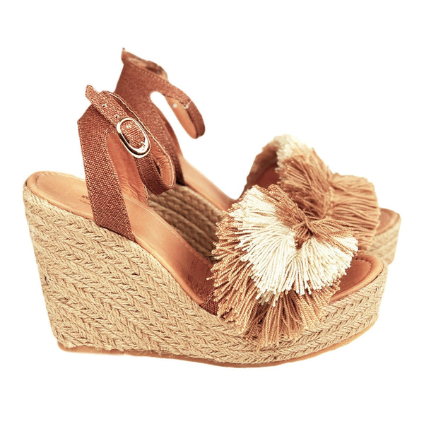 Silvia Cobos Mambo Wedge Espadrille Beige - Pal Negocio